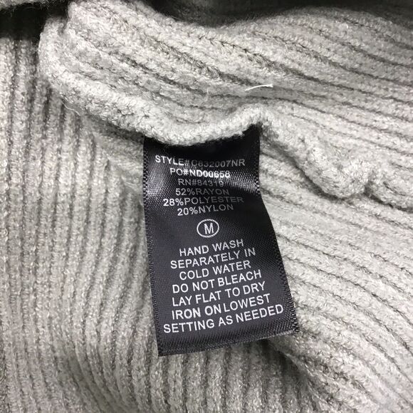 Devotion by Cyrus Womens Medium Oversized Cowl Neck Ribbed Knit Sweater Gray - Picture 10 of 11